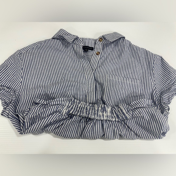 Shinestar Blouse Womens large   Vneck Elastic Short Sleeve 100% Cotton - Picture 5 of 9